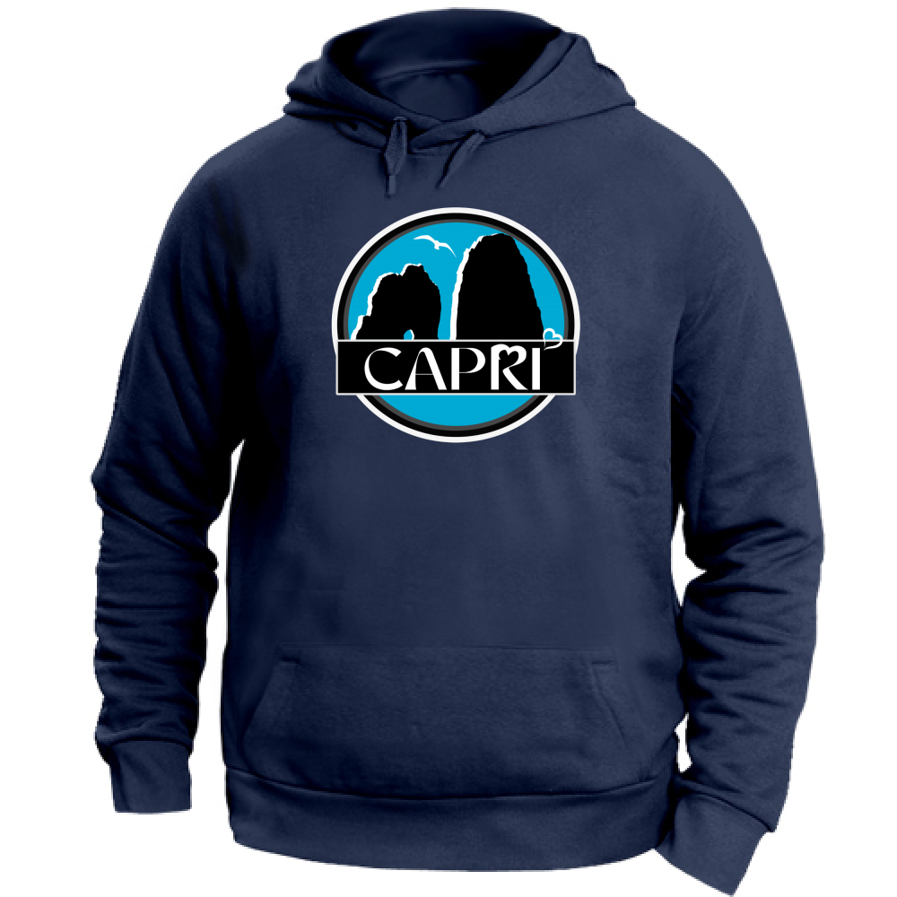 Felpa con Cappuccio Unisex Large CAPRI CERCHIO MAGICO CON  FARAGLIONI