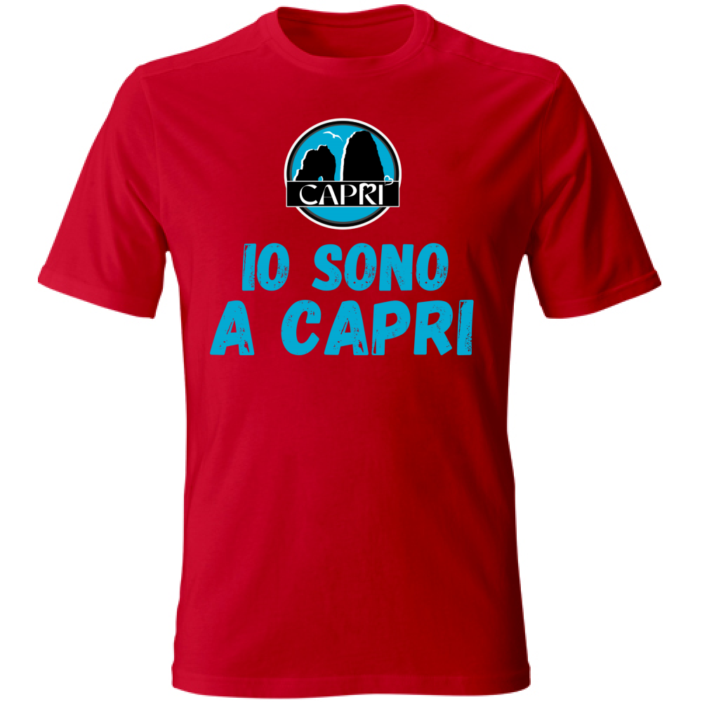 T-Shirt Bambino IO SONO A CAPRI SCRITTA AZZURRA