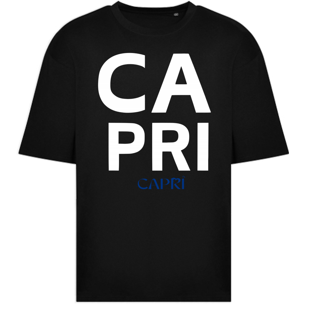 T-Shirt Oversize CAPRI DESIGN SCRITTA BIANCA