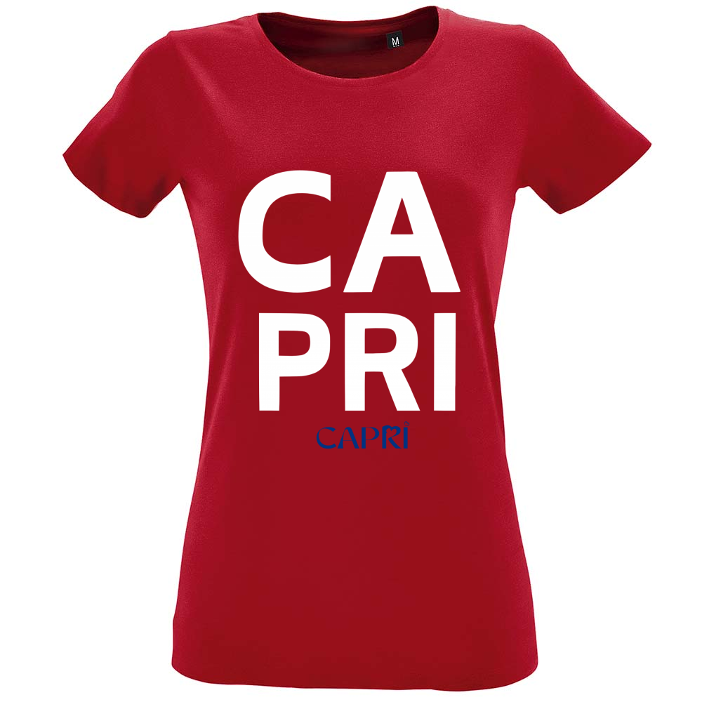 T-Shirt Women Fit CAPRI DESIGN SCRITTA BIANCA