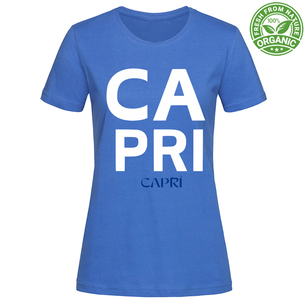 T-Shirt Woman Organic CAPRI DESIGN SCRITTA BIANCA