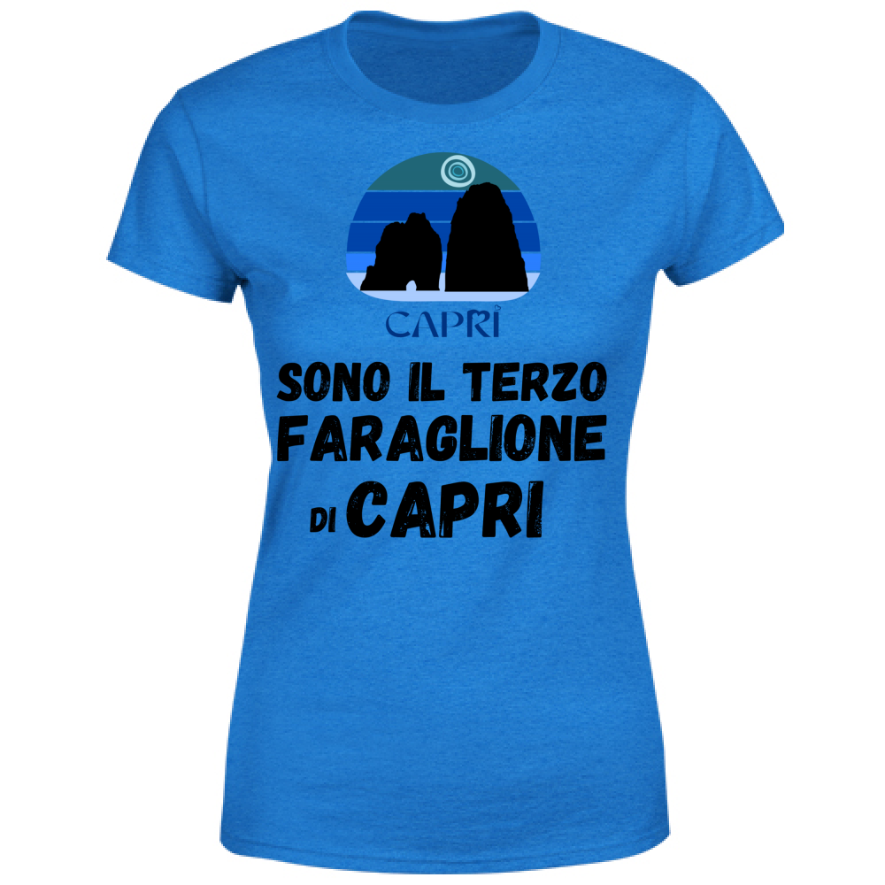 Women's T-Shirt I AM THE THIRD FARAGLIONE OF CAPRI BLACK WRITING