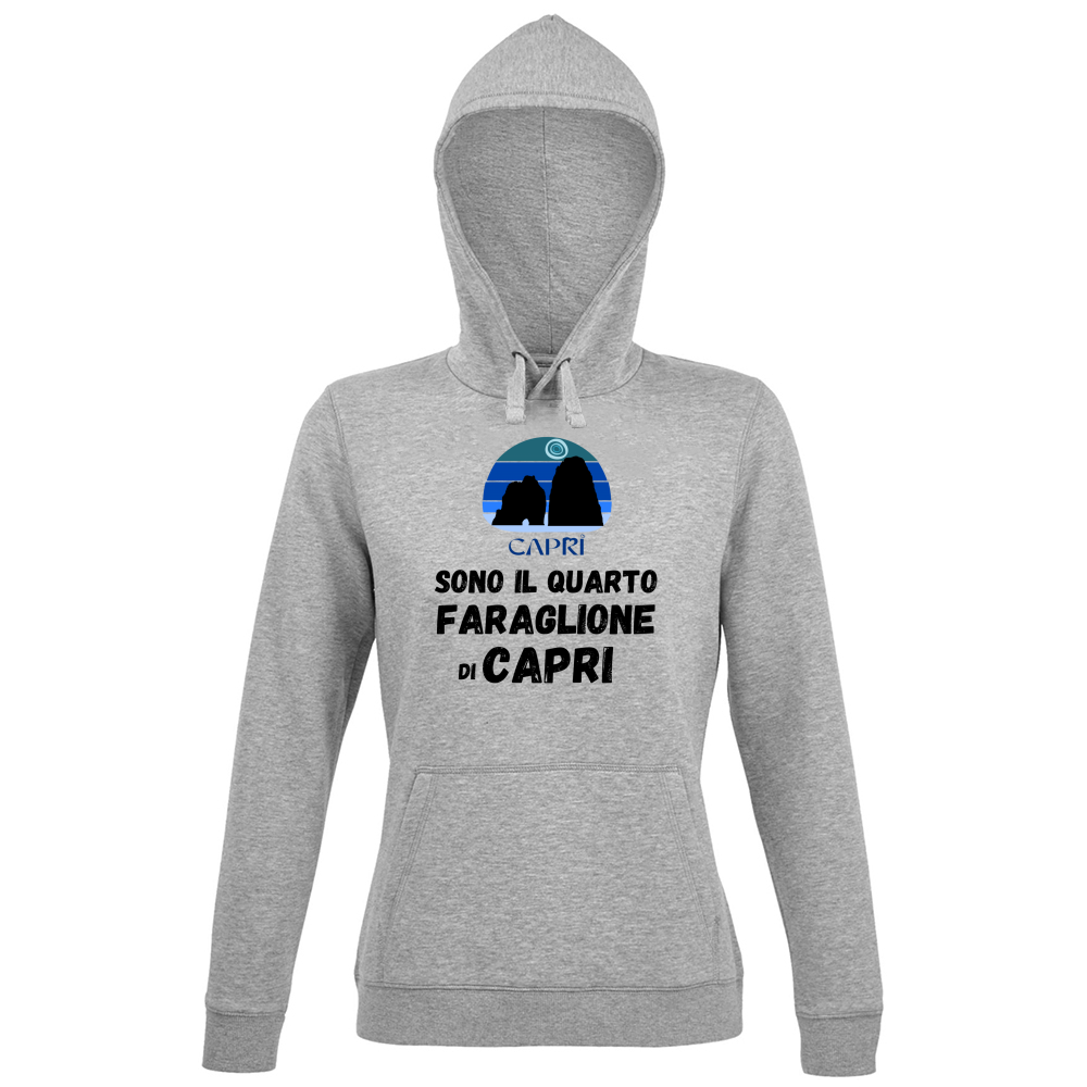 Hoodie Premium Women SONO IL QUARTO FARAGLIONE DI CAPRI SCRITTA NERA