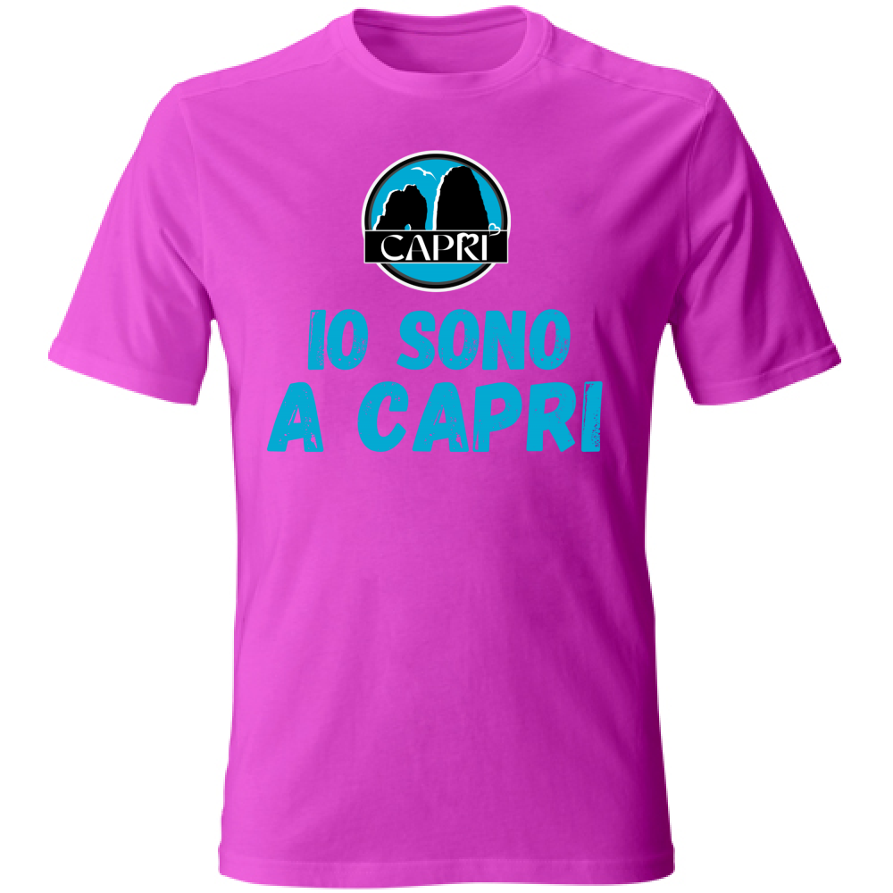 T-Shirt Bambino IO SONO A CAPRI SCRITTA AZZURRA