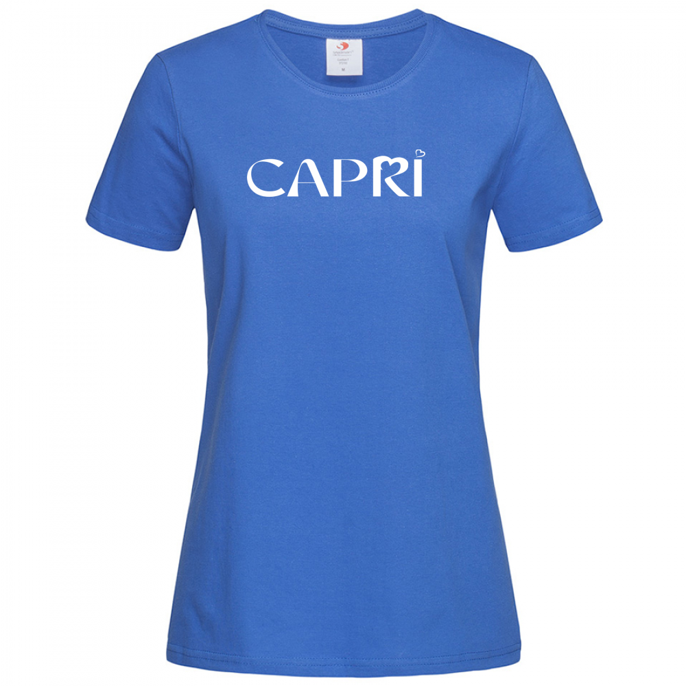 T-Shirt Women Premium CAPRI MINIMAL SCRITTA BIANCA