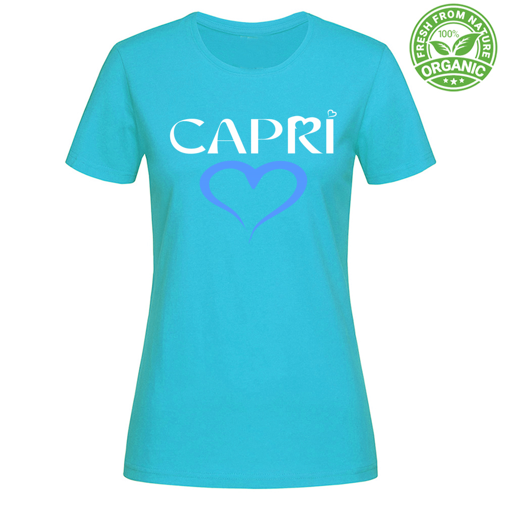 T-Shirt Woman Organic CAPRI CUORE AZZURRO