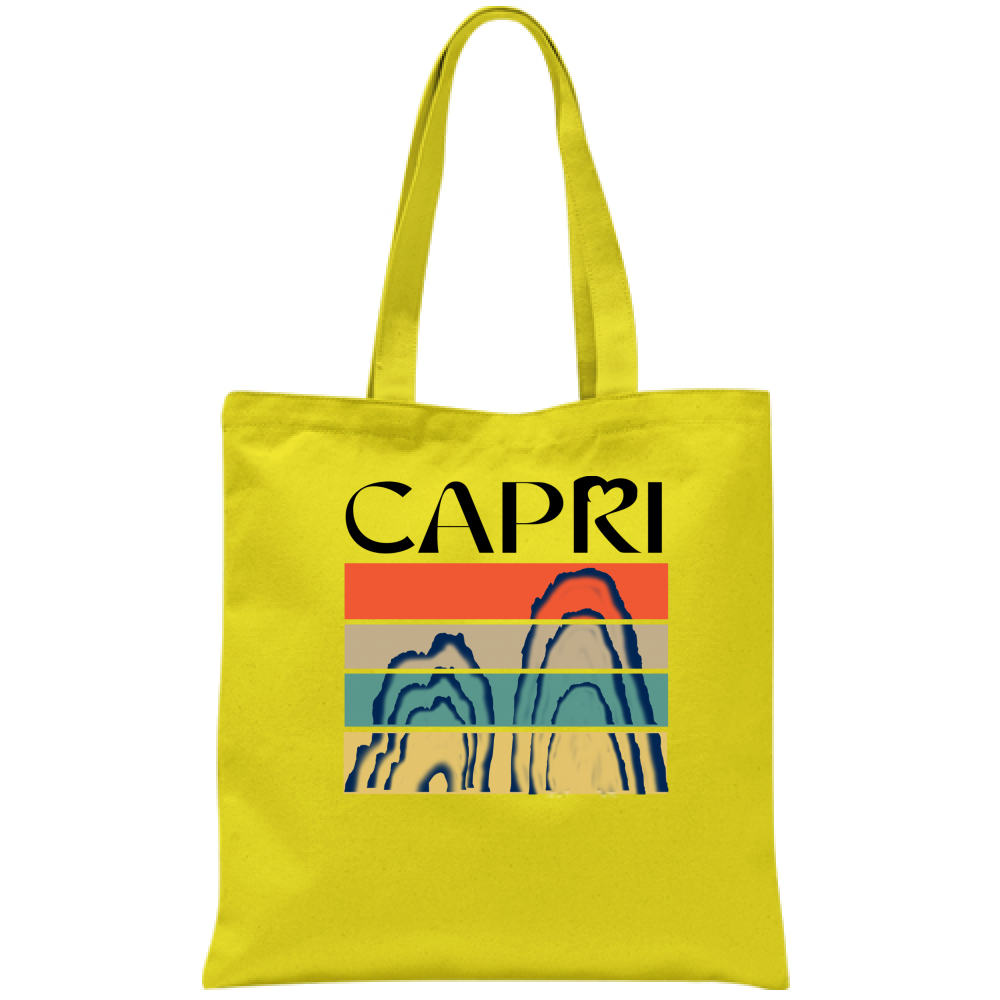 Borsa CAPRI PORZIONI FARAGLIONI SCRITTA NERA