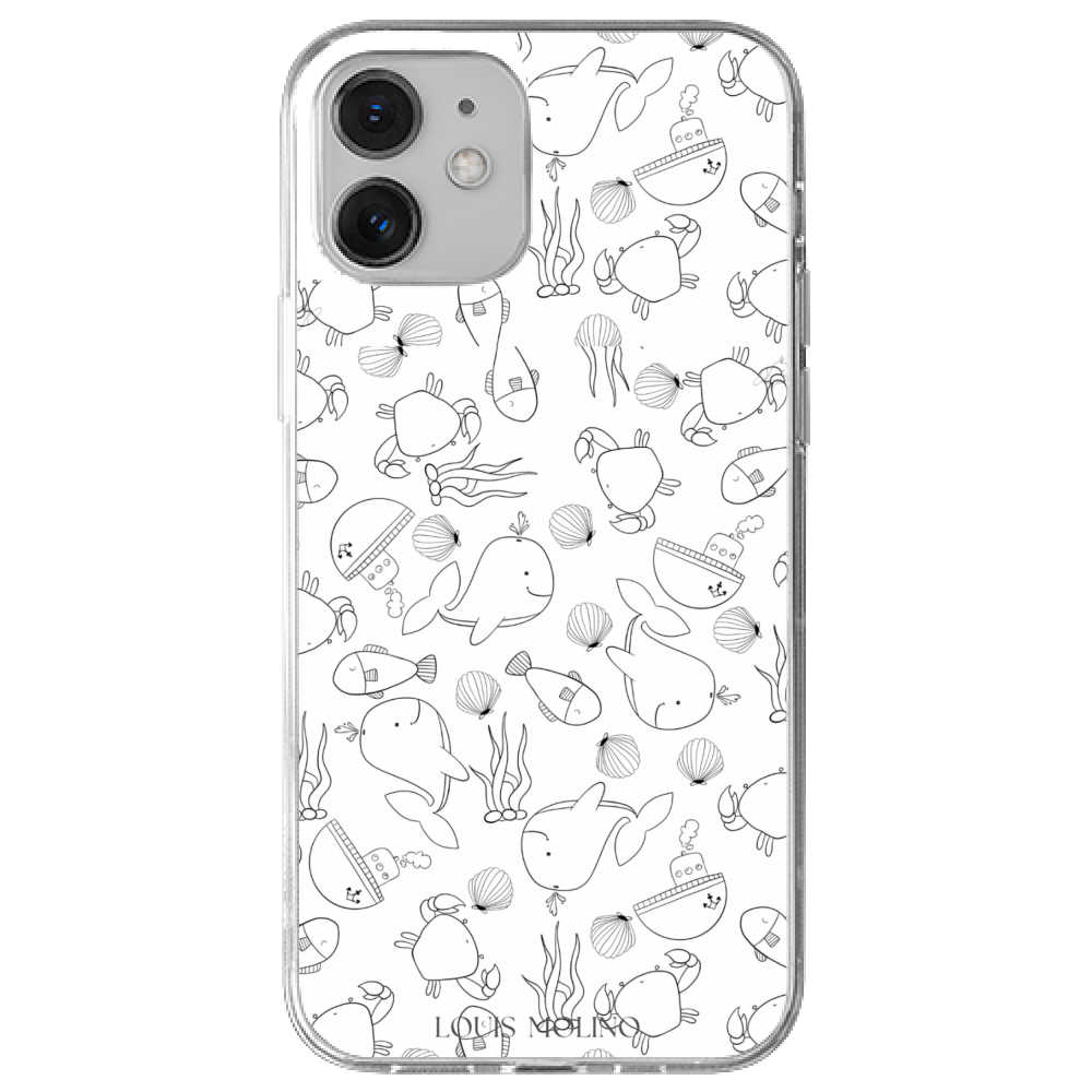 Rubber Cover iPhone 12 HAPPY SEA LIFE CAPRI
