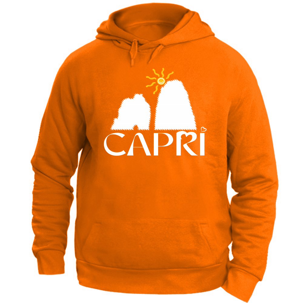 Felpa Unisex con Cappuccio CAPRI HAPPY FARAGLIONI WHITE