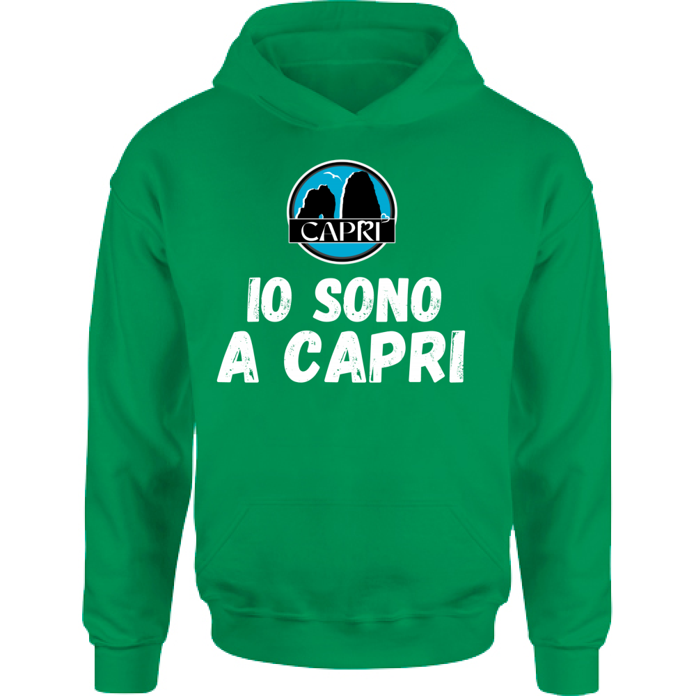 Felpa Bambino con Cappuccio IO SONO A CAPRI SCRITTA BIANCA