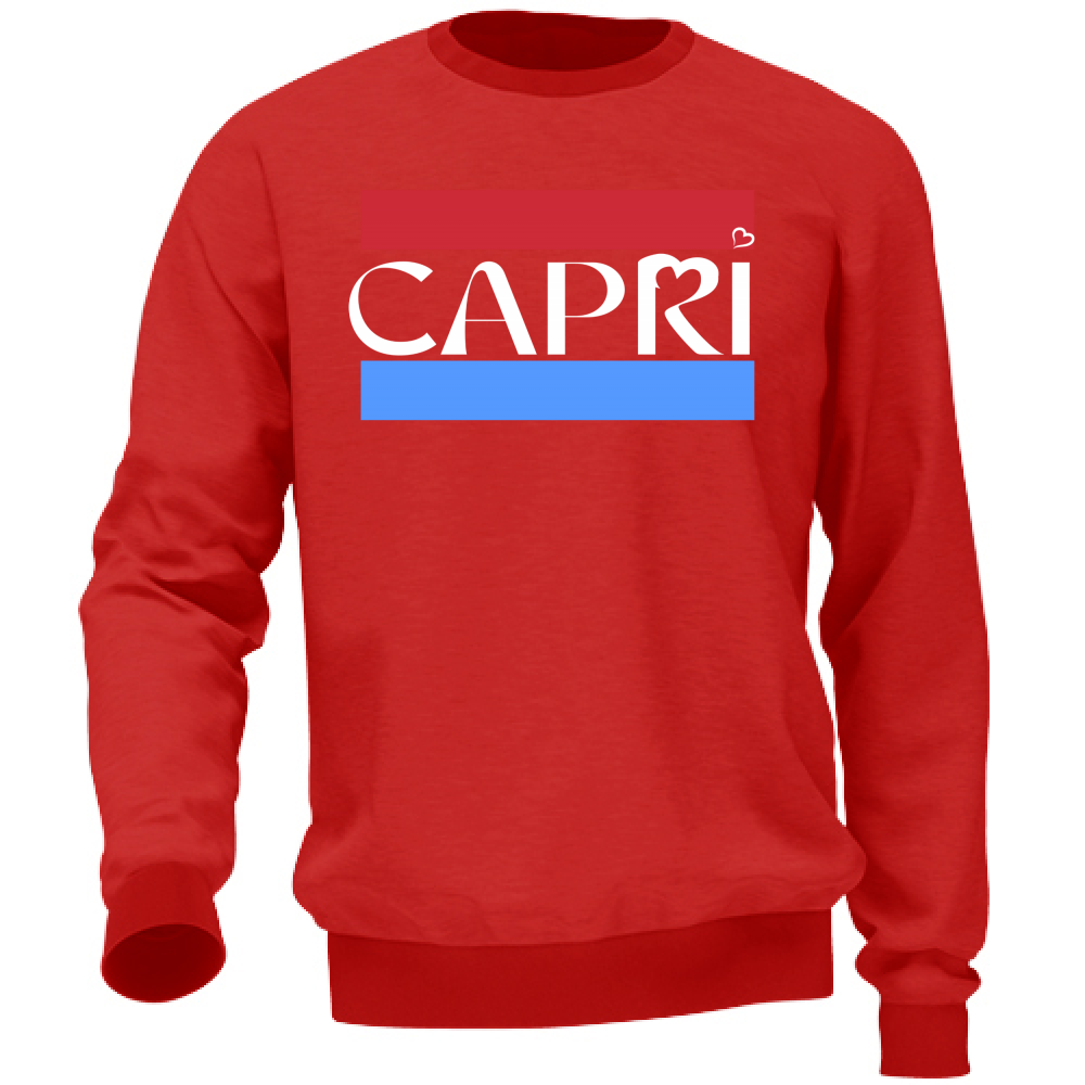 Felpa Unisex CAPRI FASCIA ROSSO BLUE BIANCO