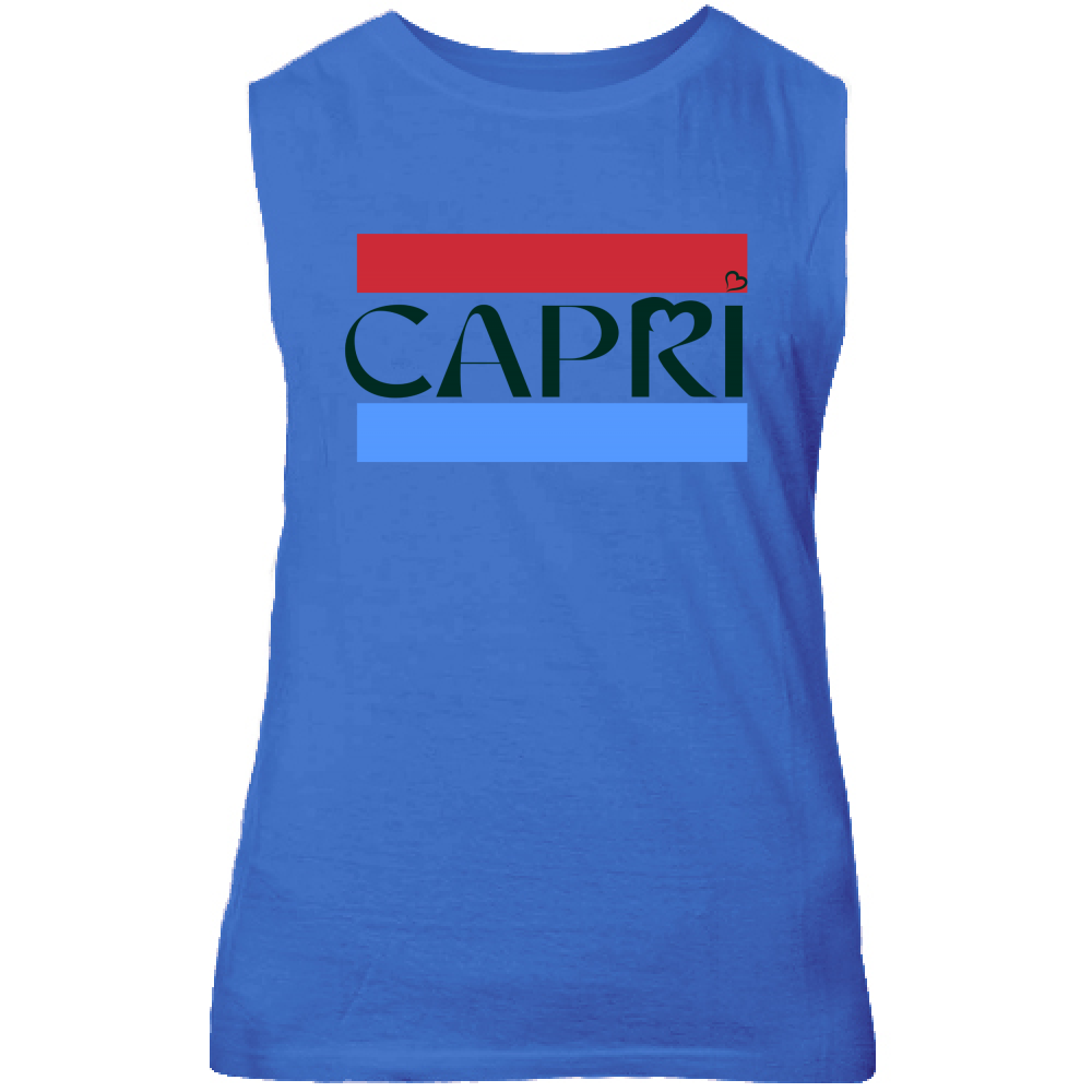 Canotta Unisex CAPRI FASCIA ROSSO BLUE SCRITTA NERA