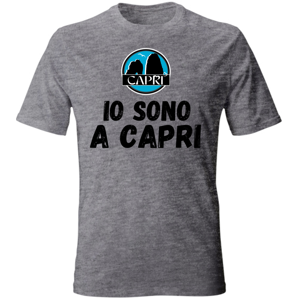 T-Shirt Bambino IO SONO A CAPRI SCRITTA NERA