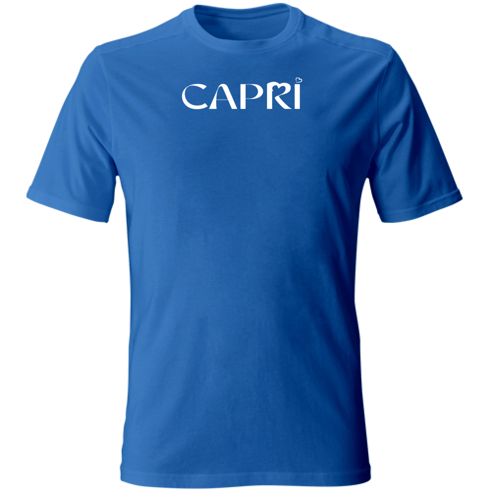 T-Shirt Unisex Large CAPRI MINIMAL SCRITTA BIANCA