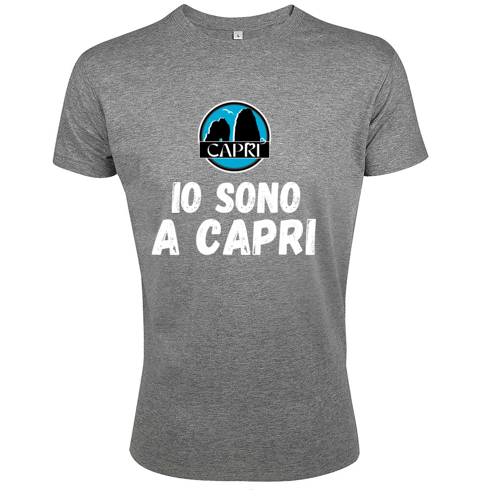 T-Shirt Men Fit IO SONO A CAPRI SCRITTA BIANCA
