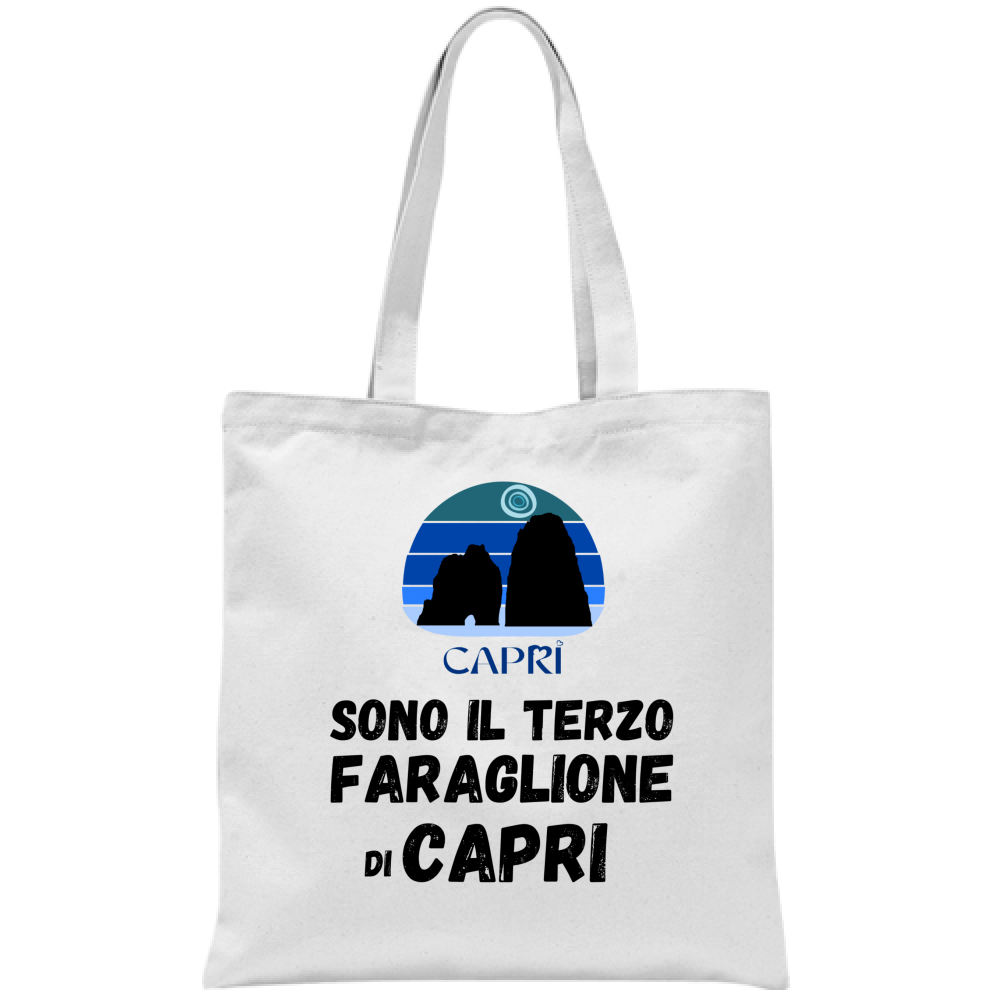 Bag I AM THE THIRD FARAGLIONE OF CAPRI BLACK WRITING