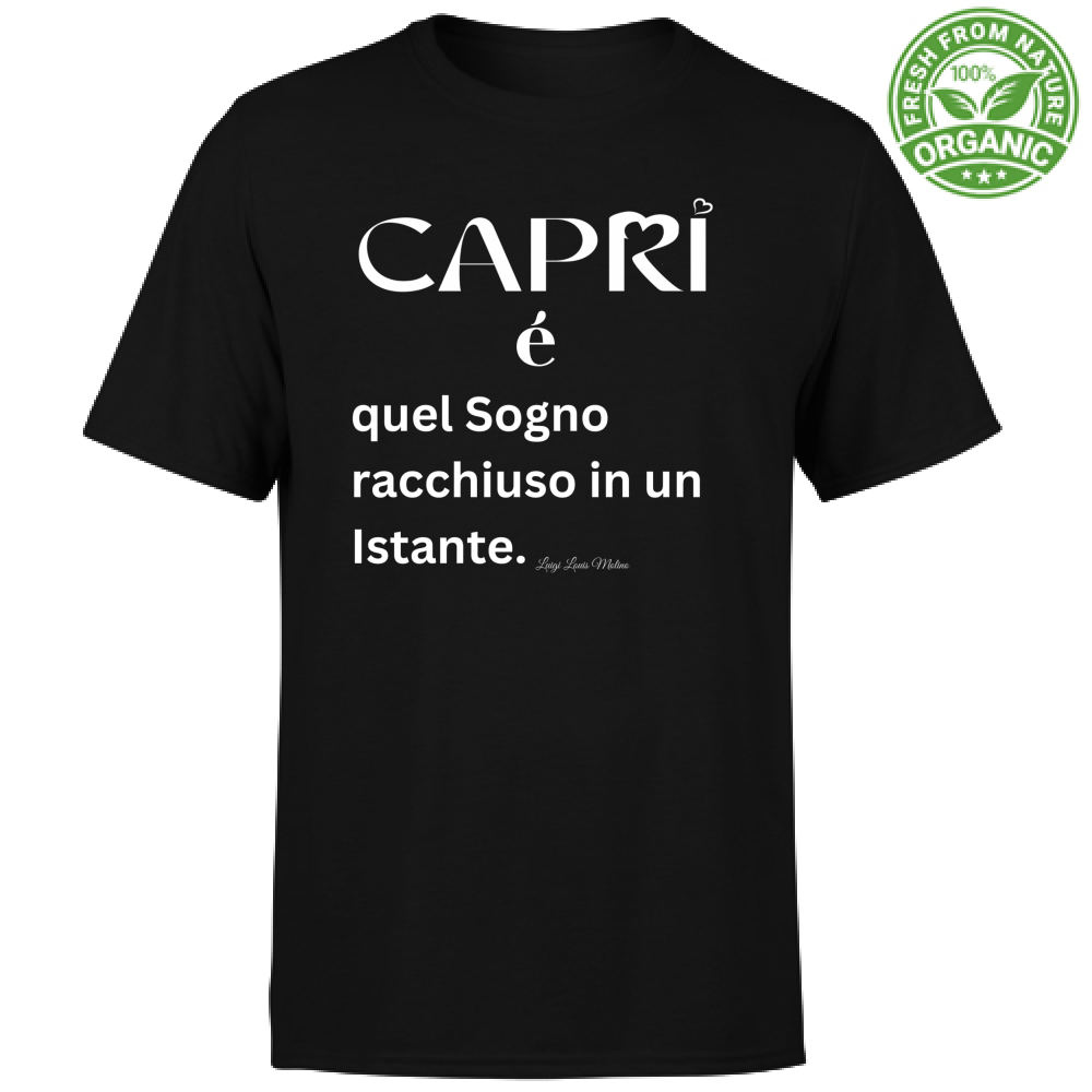 T-Shirt Bambino Organic Capri Sogno racchiuso in un istante scritta bianca
