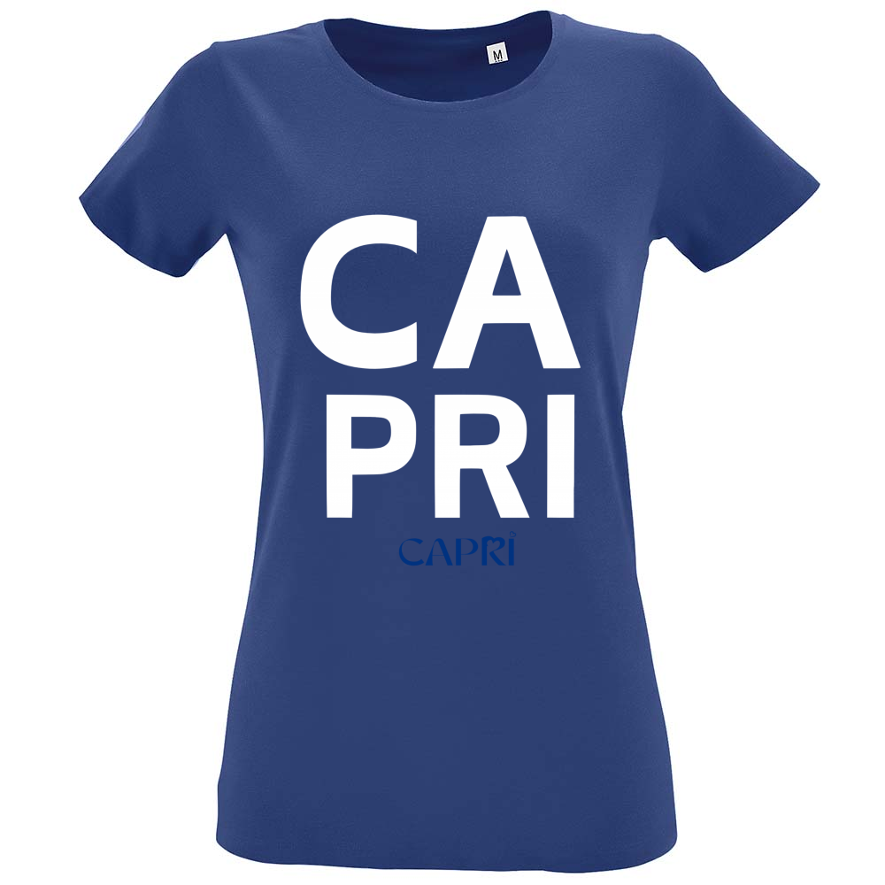T-Shirt Women Fit CAPRI DESIGN SCRITTA BIANCA