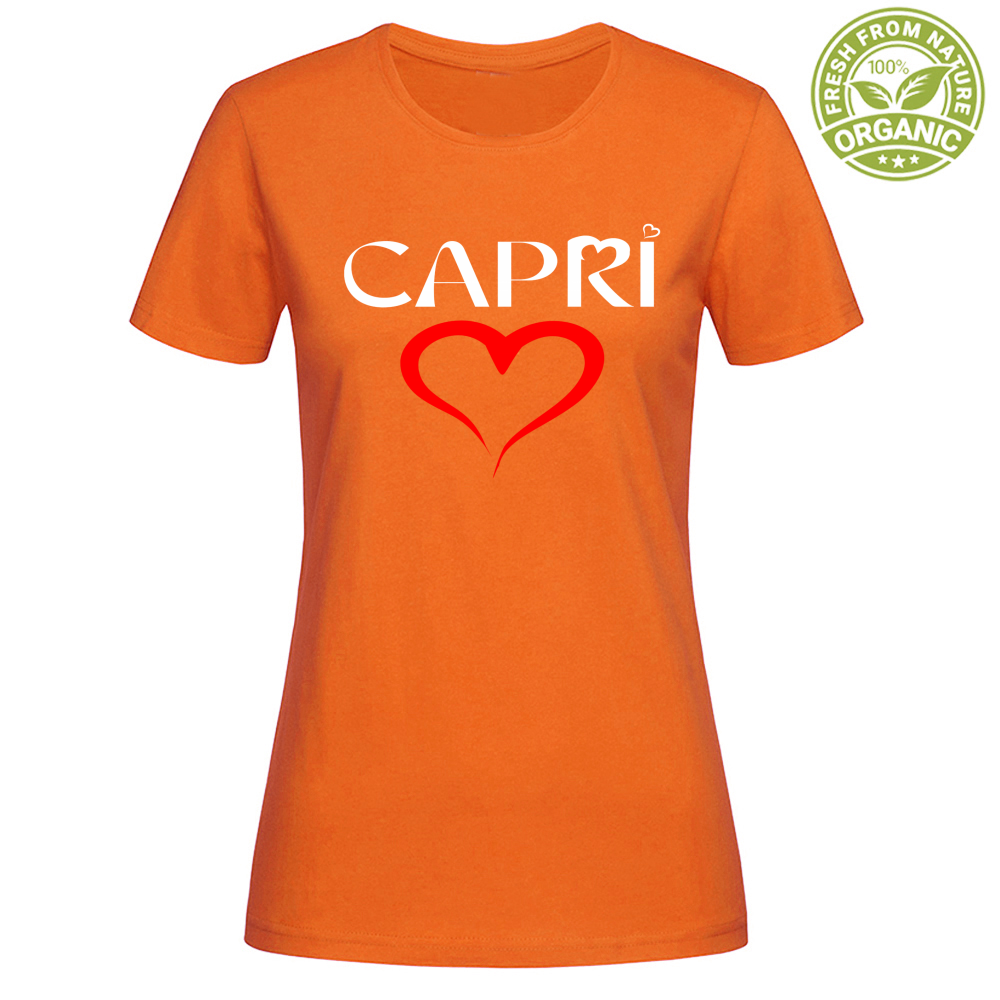 T-Shirt Woman Organic CUORE CAPRI ROSSO