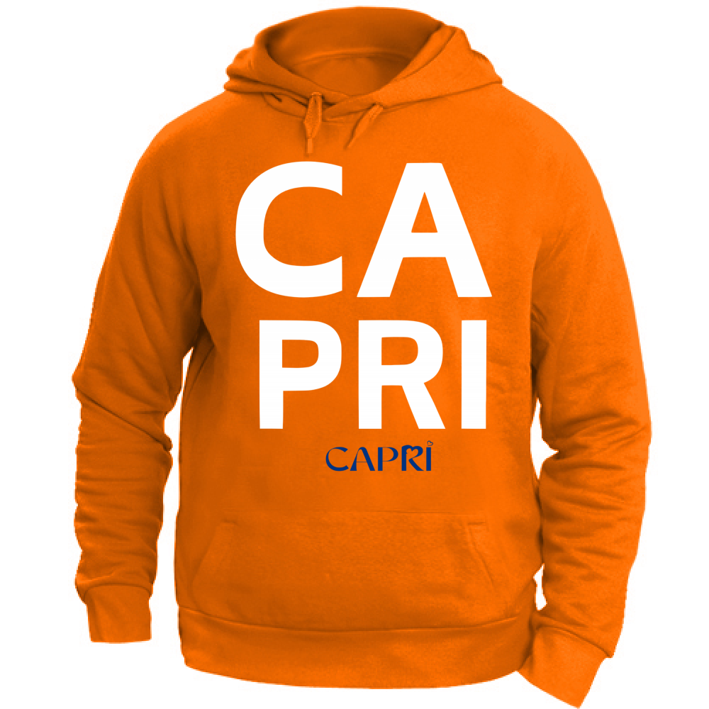 Felpa Unisex con Cappuccio CAPRI DESIGN SCRITTA BIANCA