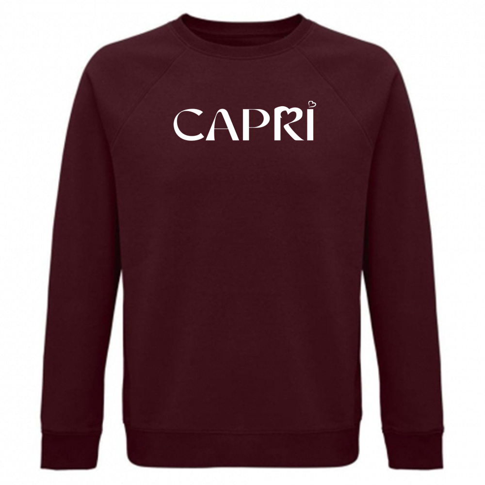 Unisex Organic Sweatshirt CAPRI MINIMAL WHITE WRITING