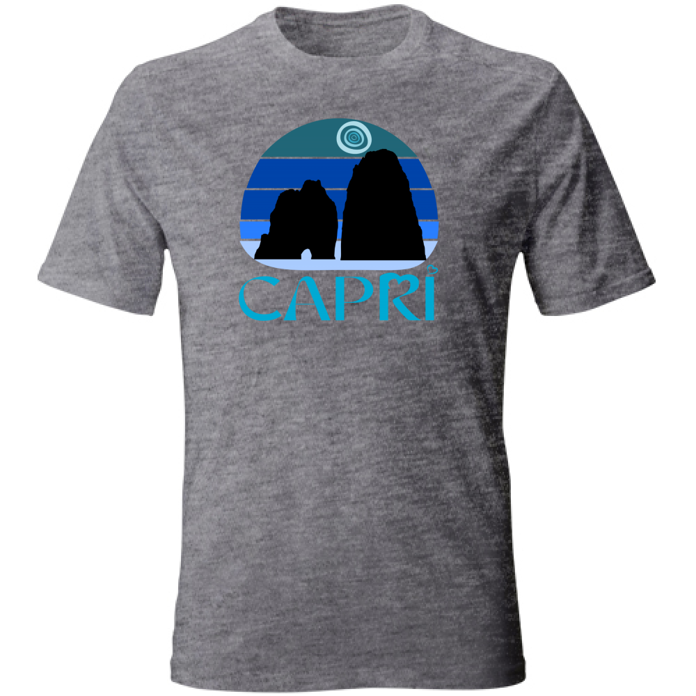 T-Shirt Unisex CAPRI VINTAGE TRAMONTO AZZURRATO