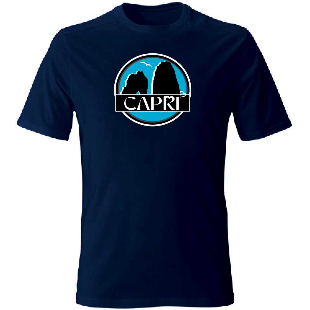 T-Shirt Unisex Large CAPRI CERCHIO MAGICO CON  FARAGLIONI