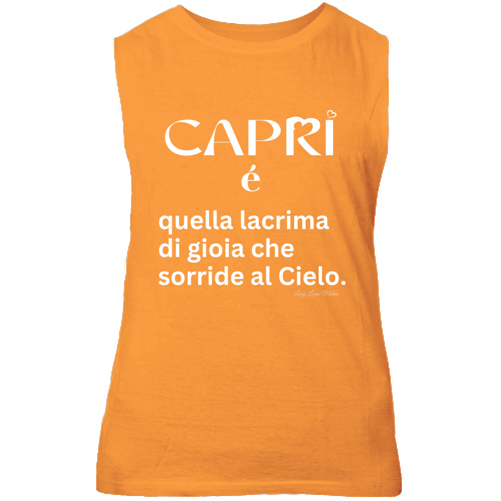 Canotta Unisex Capri é quella lacrima di gioia scritta bianca
