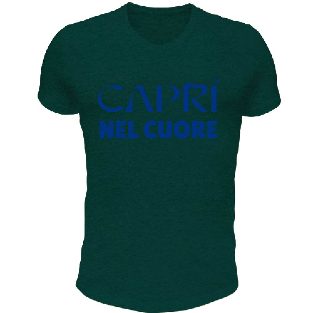T-Shirt Unisex Scollo V Capri Nel Cuore