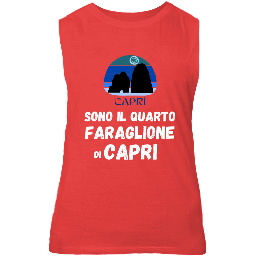 Canotta Unisex SONO IL QUARTO FARAGLIONE DI CAPRI SCRITTA BIANCA
