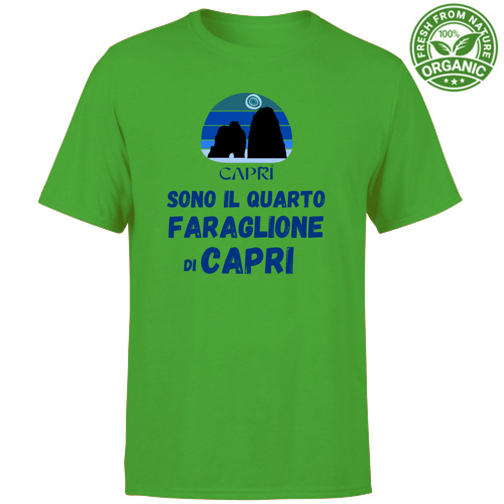 T-Shirt Unisex Organic SONO IL QUARTO FARAGLIONE DI CAPRI SCRITTA BLUE