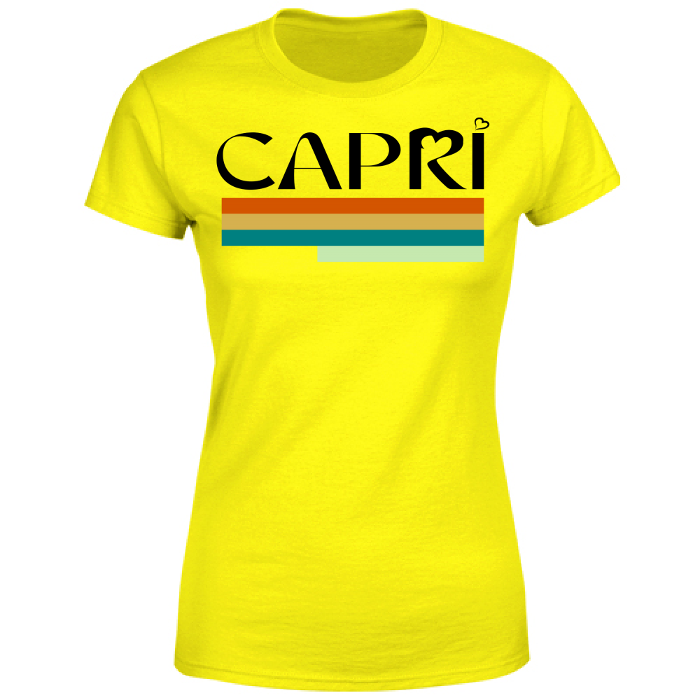 T-Shirt Donna CAPRI TECNICOLOR SCRITTA NERA