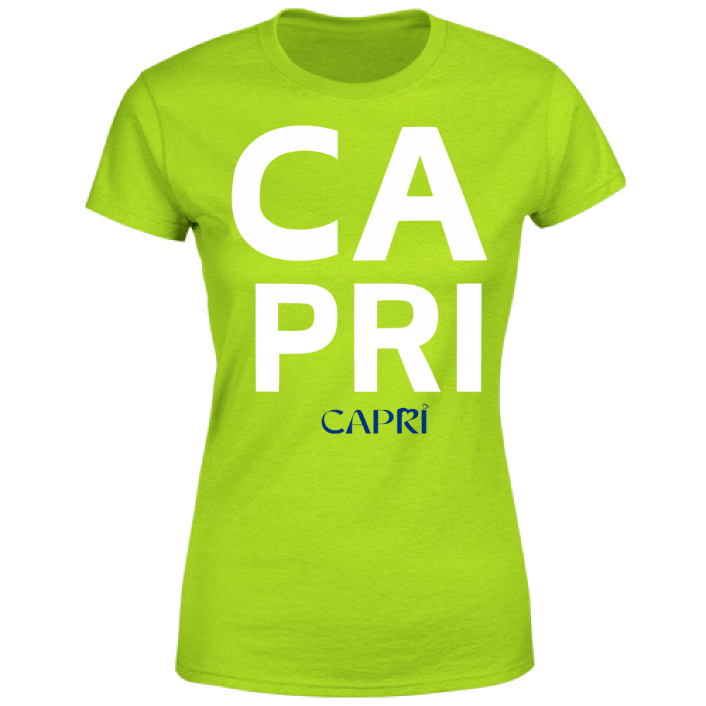 T-Shirt Donna CAPRI DESIGN SCRITTA BIANCA