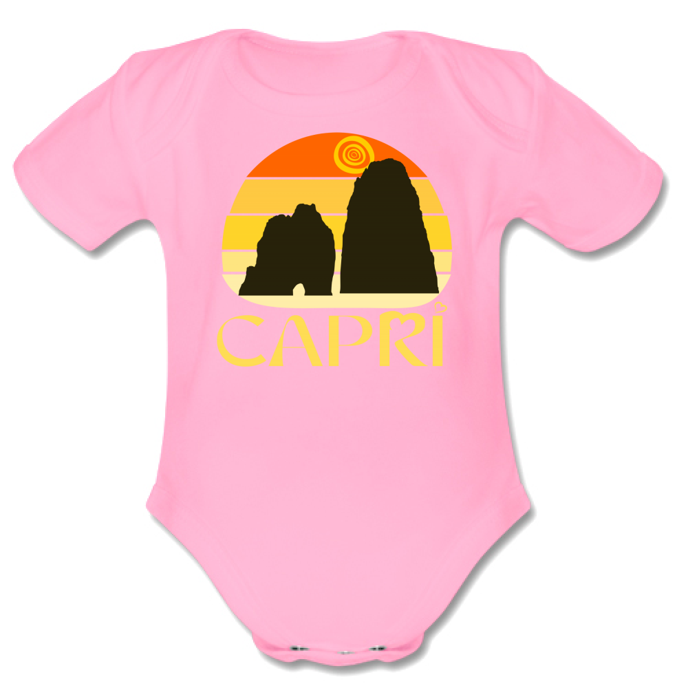 Body Bambino CAPRI TRAMONTO VINTAGE SCRITTA GIALLO