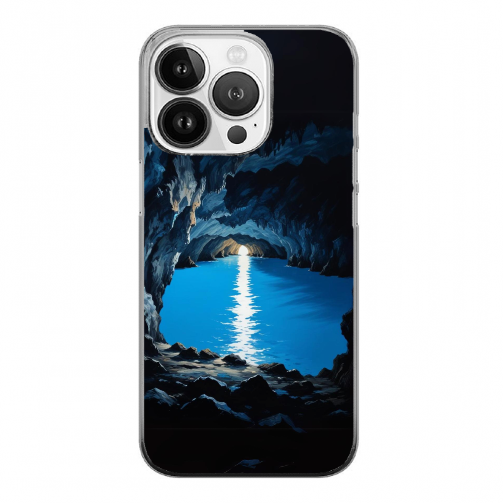 Rubber Cover iPhone 15 Pro BLUE CAVE FANTASY