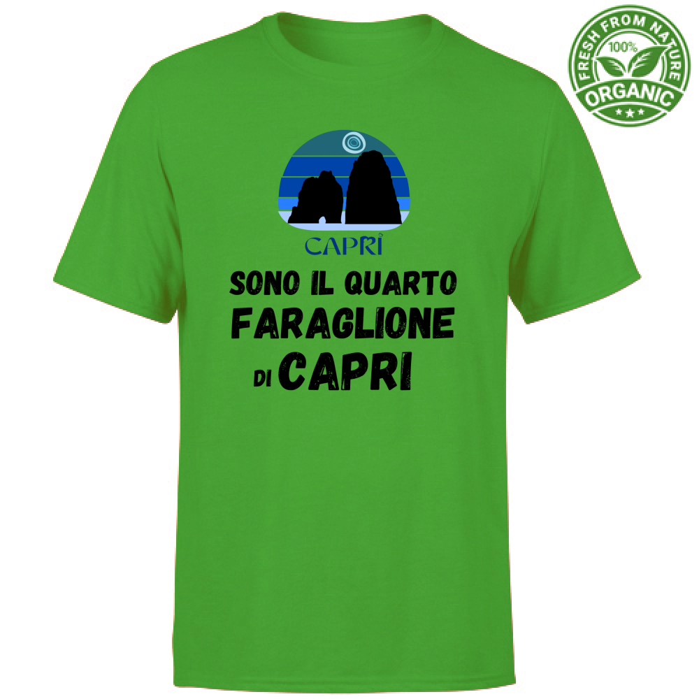 T-Shirt Unisex Organic SONO IL QUARTO FARAGLIONE DI CAPRI SCRITTA NERA