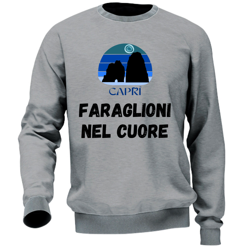 Unisex Sweatshirt FARAGLIONI DI CAPRI IN THE HEART BLACK WRITING