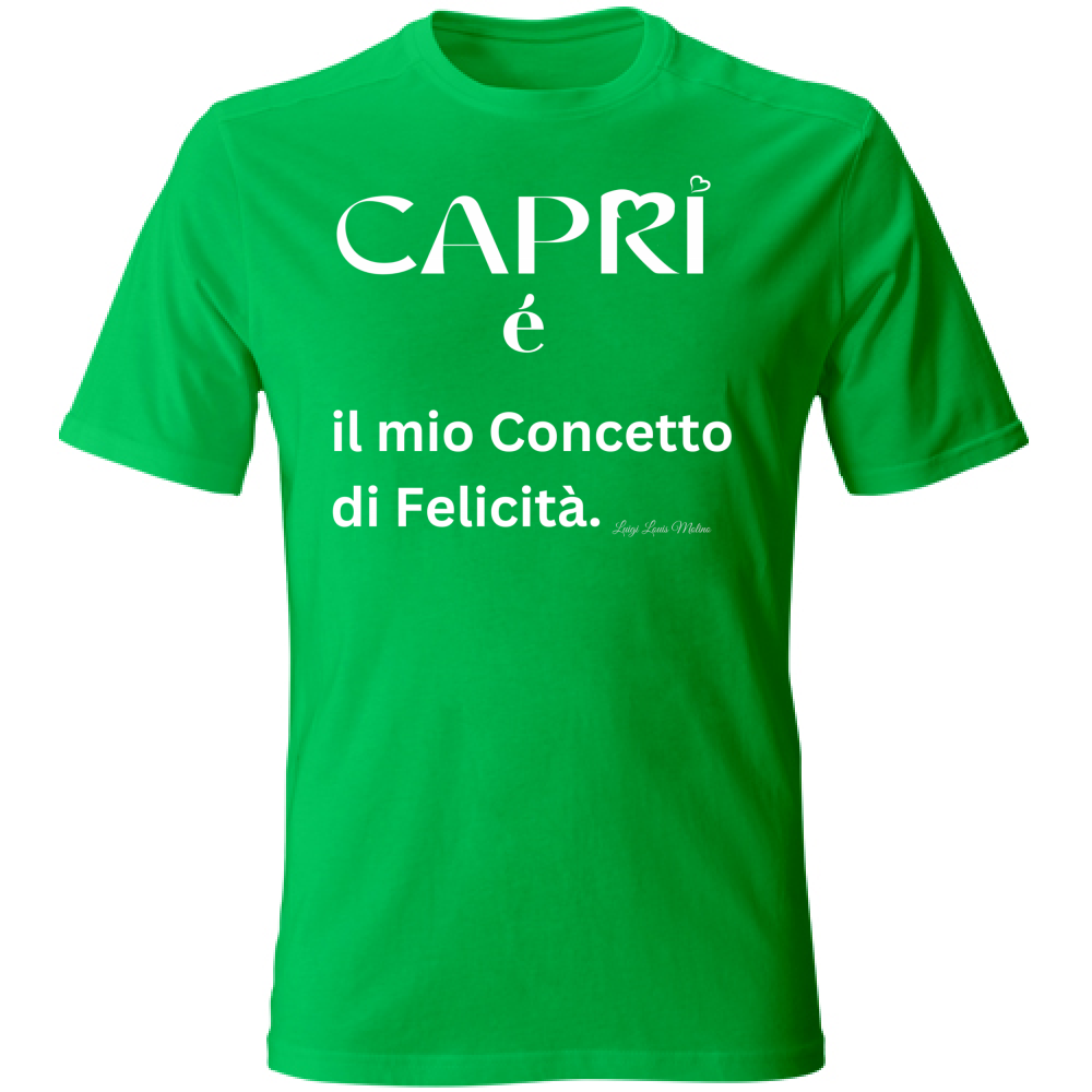 T-Shirt Bambino Capri é il mio concetto di Felicità scritta Bian