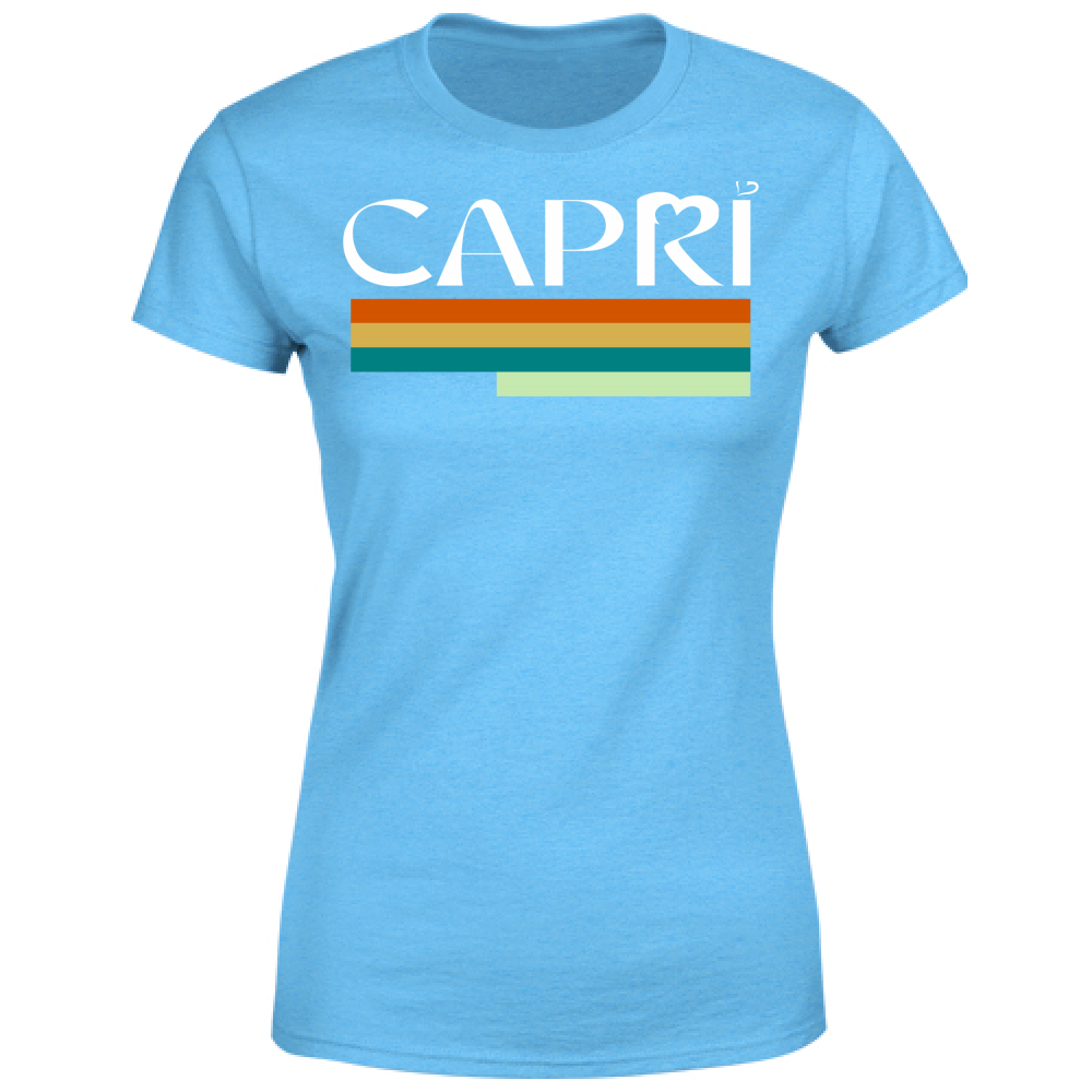 T-Shirt Donna CAPRI TECNICOLOR SCRITTA BIANCA