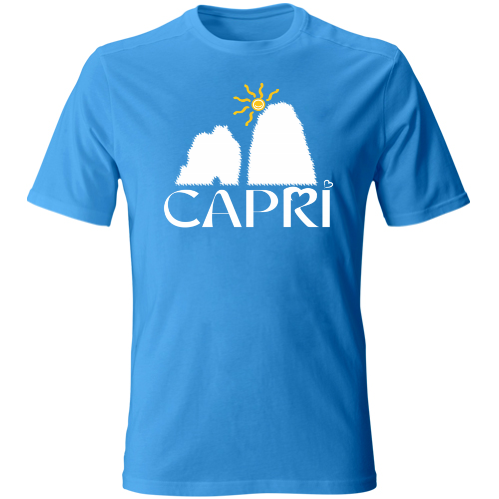 Unisex T-Shirt CAPRI HAPPY FARAGLIONI WHITE