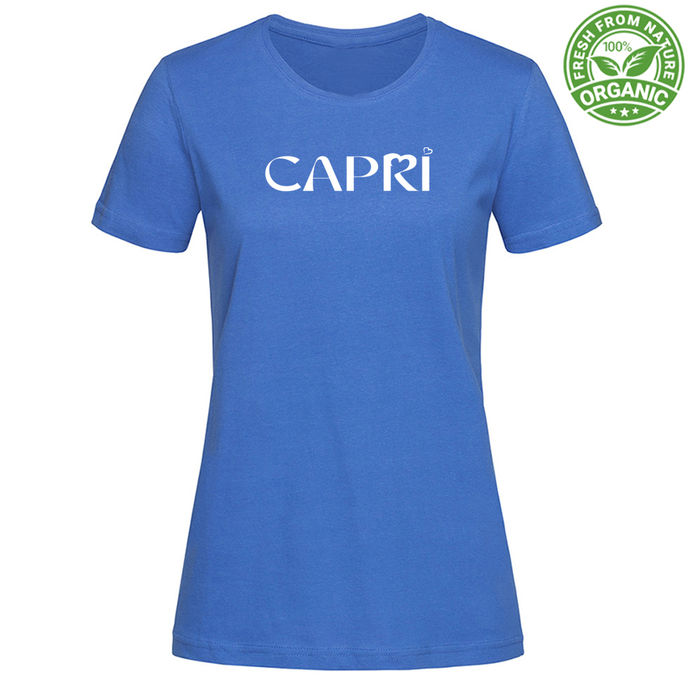 Woman Organic CAPRI MINIMAL T-Shirt WITH WHITE WRITING