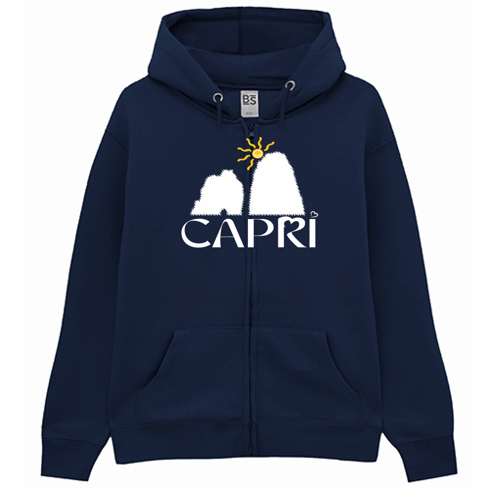 Premium Hoodie Zip CAPRI HAPPY FARAGLIONI WHITE