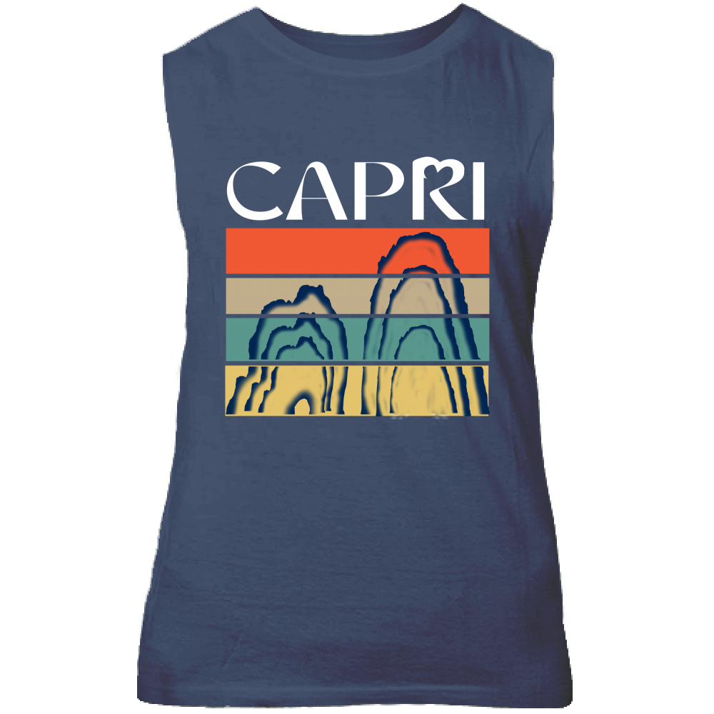 Canotta Unisex CAPRI PORZIONI FARAGLIONI SCRITTA BIANCA