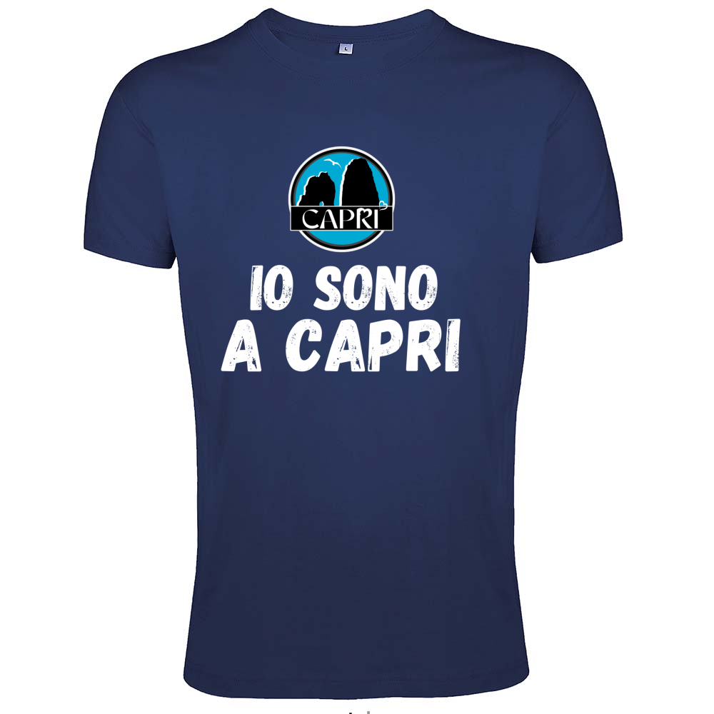 T-Shirt Men Fit I AM IN CAPRI WHITE WRITING