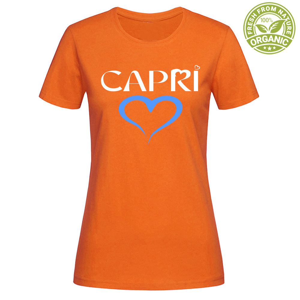T-Shirt Woman Organic CAPRI CUORE AZZURRO
