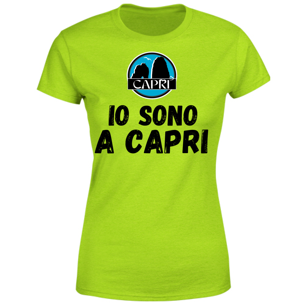 T-Shirt Donna IO SONO A CAPRI SCRITTA NERA