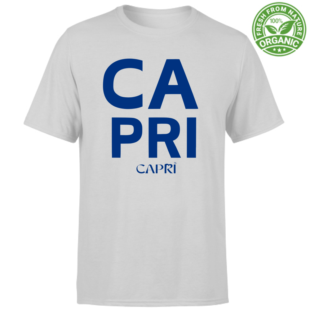 T-Shirt Unisex Organic CAPRI DESIGN SCRITTA BLUE