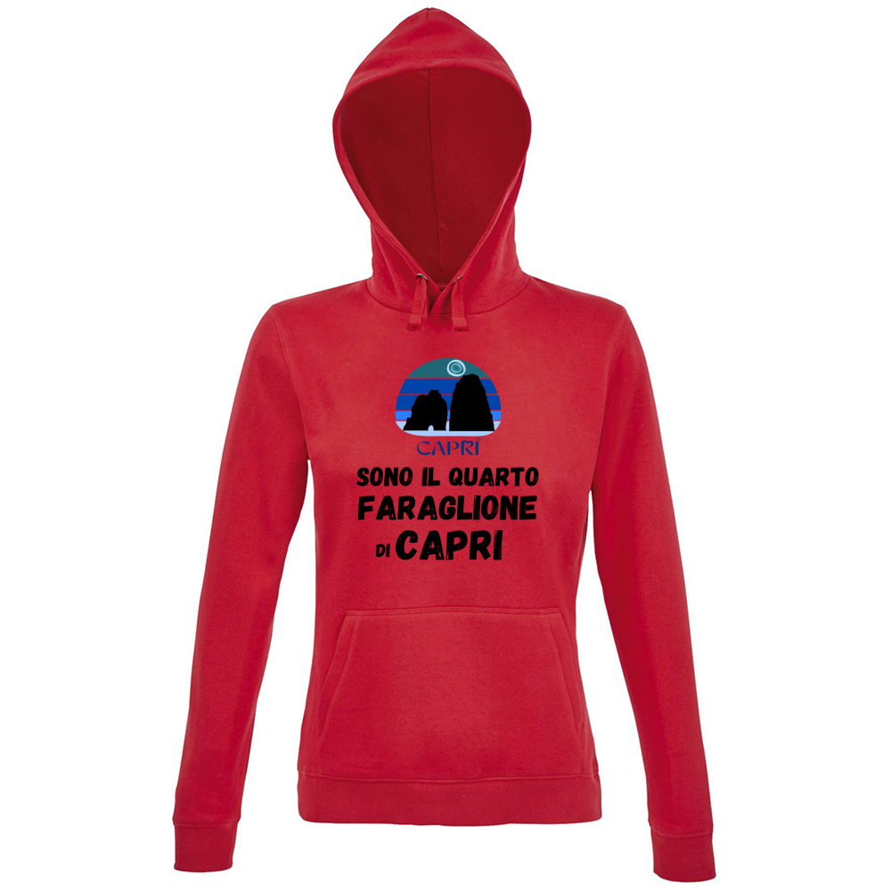Hoodie Premium Women SONO IL QUARTO FARAGLIONE DI CAPRI SCRITTA NERA