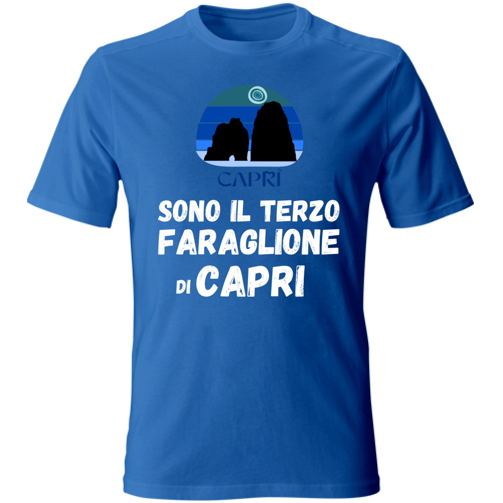 T-Shirt Bambino SONO IL TERZO FARAGLIONE DI CAPRI SCRITTA BIANCA