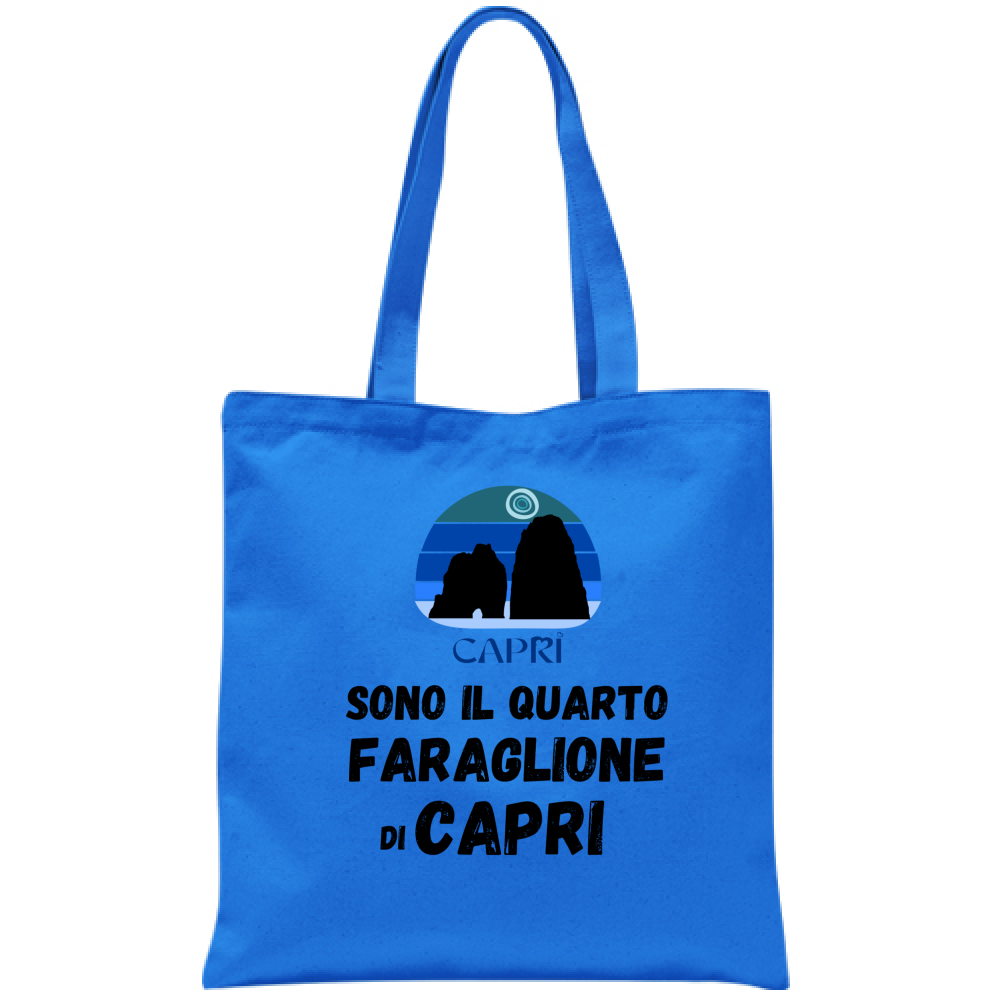 Borsa SONO IL QUARTO FARAGLIONE DI CAPRI SCRITTA NERA